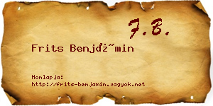 Frits Benjámin névjegykártya